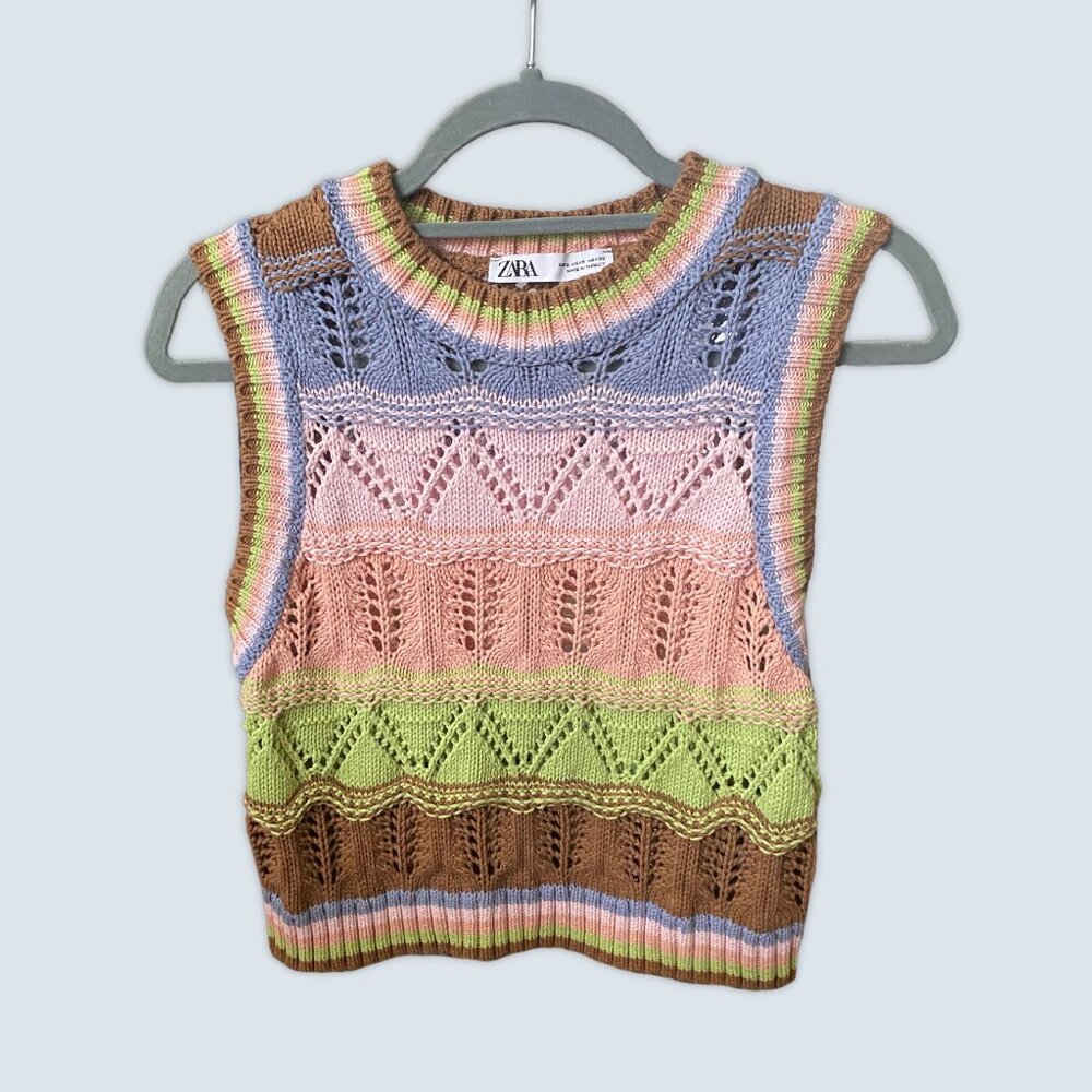 Zara Knitted Style Tank Top Sz S